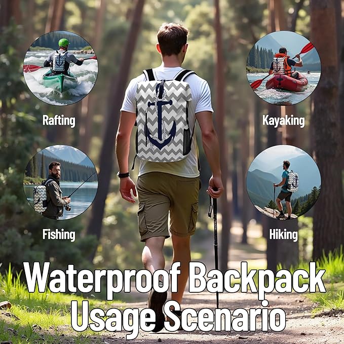 Waterproof Dry Bag Marine Dry Bags, Roll Top Lightweight 5L Dry Storage Bag Backpack with Phone Case for Kayaking Paddle Board Camping Travel Swimming Boating Beach Accessories