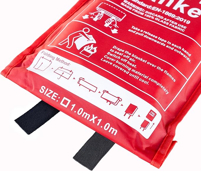FireAvert Emergency Fire Blanket for Home and Kitchen – Fire Safety Blanket for Kitchen, Camping, Vehicles & More - 4 Pack