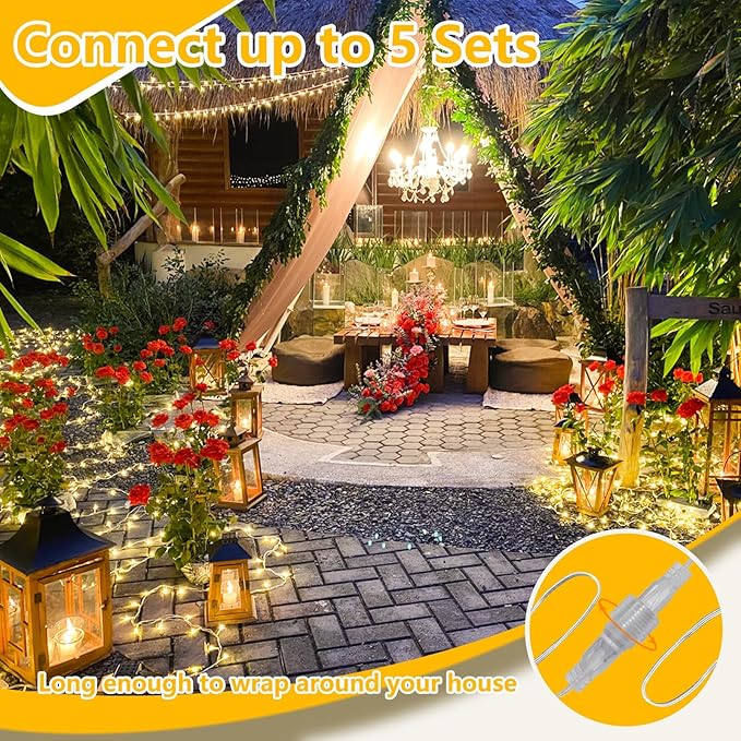 240LED 88Ft Connectable String Lights Indoor Outdoor Clear Wire | Warm White Christmas Lights | Twinkle Fairy Light Plug in with Timer for Bedroom Classroom Wedding Tree Patio Decor