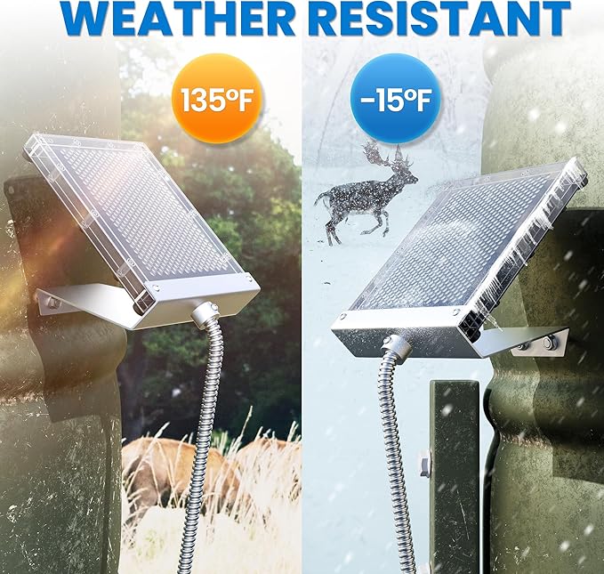 POWOXI 12V Solar Panel for Deer Feeder: 1.7W Waterproof Solar Battery Charger with Mounting Bracket Alligator Clip Feeder 12 Volt Solar Panel (Pack of 2)