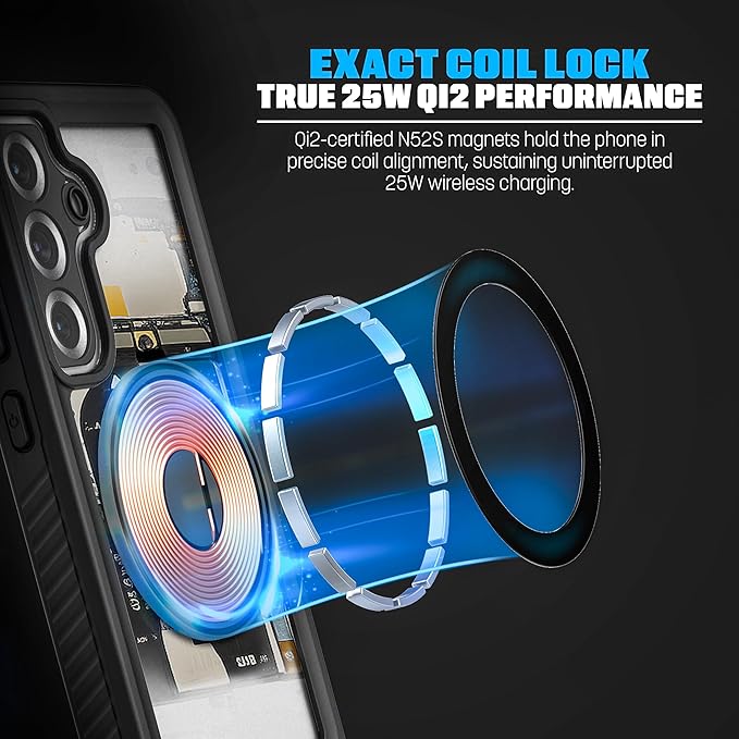 ENCASED Waterproof Case Designed for Samsung Galaxy S26 (IP68) Full Body Protective Phone Case with Screen Protector Built-in (Clear/Black)