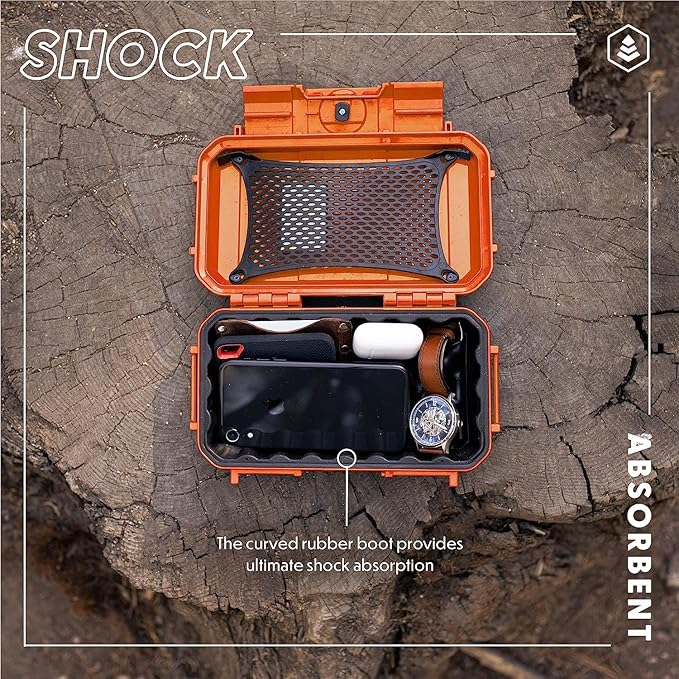 Evergreen 56 Dry Box - EDC Tough Protective Case USA Made for Organization of Cameras, Phones, Camping, Fishing, Hiking, Water Sports (National Park - Orange Yosemite)