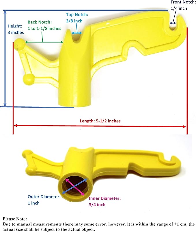 JSP Manufacturing Multi-Purpose Plastic Utility Hook Screw On Pole Attachment (Pole NOT Included) - Hang Christmas Lights, Bird feeders, Sting Lights, Ropes, Boat Lines (1, Yellow)