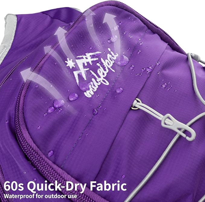 Hiking Backpack, 20L Hiking Backpack for Women & Men,Small Travel Daypack for Running, Cycling, Climbing, Camping, Biking (Purple)