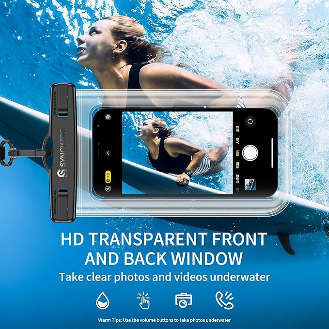 SYNCWIRE Waterproof Phone Pouch [2-Pack] - Universal IPX8 Waterproof Phone Case Dry Bag with Lanyard Compatible with iPhone 15/14/13/12/11 Pro XS MAX XR X Samsung S23 S22 S20+ and More Up to 7 Inches