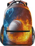 Wamika Baseball Ice Fire Boy Backpack Sports Ball School Backpack Kid Girl Preschool Book Bag