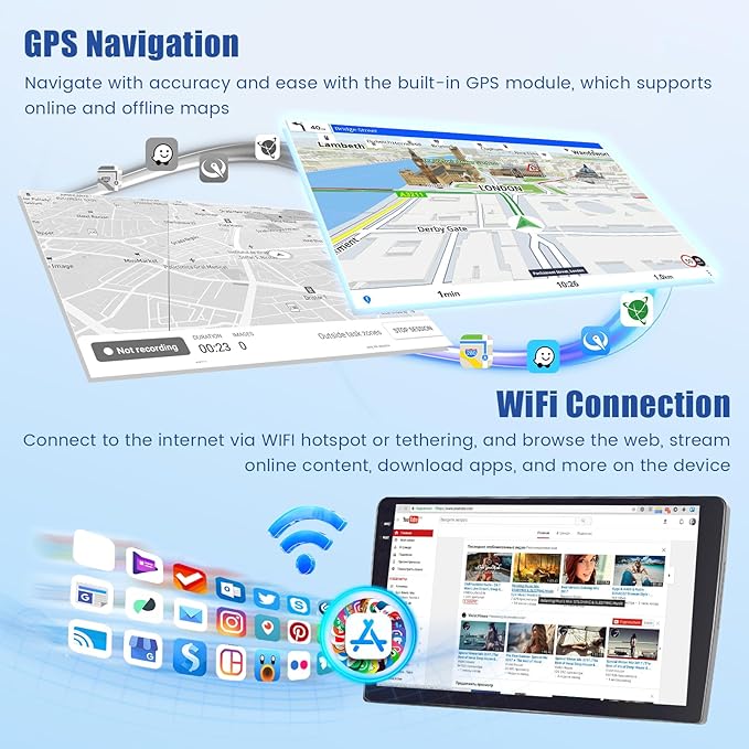 5Ghz WiFi [4G+64G] Android 15 Car Radio for Jeep Compass Patriot 2010-2016 Car Stereo with Wireless Carplay/Android Auto, 10 Inch HD Touch Screen with GPS Bluetooth FM/RDS EQ SWC Backup Camera MIC
