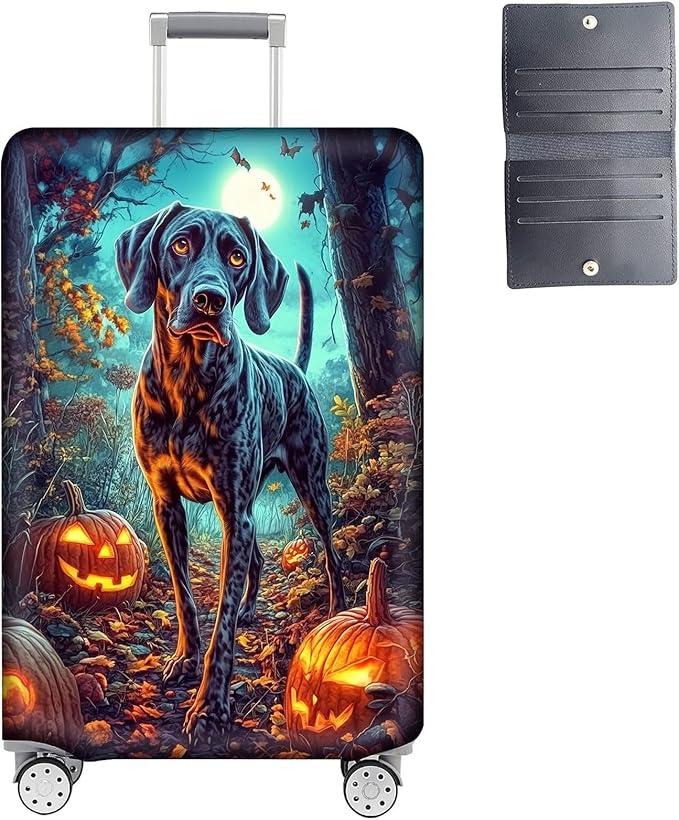 Luggage Cover Protector for 22-24 Inch Suitcases, TSA Approved Elastic Travel Suitcase Covers, Anti-Scratch Washable Luggage Sleeve for Carry On & Checked Bags, Shorthaired Pointer Dog