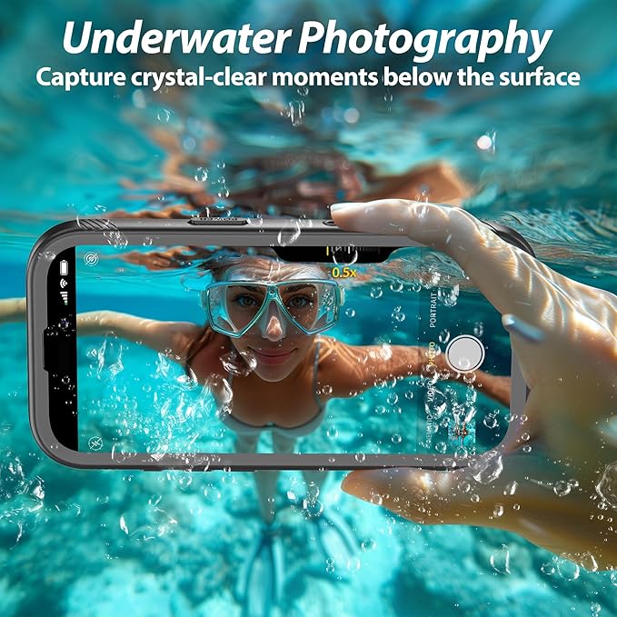 SPORTLINK for iPhone 17 Pro Case - IP68 Waterproof Military Protective Full Body Heavy Duty Shockproof 360 Sealed Dustproof with Camera Screen Protector Phone Cover for iPhone 17 Pro 6.3" M/Black