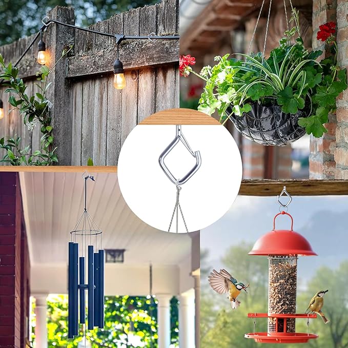 15 Pcs Silver Eye Hooks Screw Heavy Duty,Ceiling Hooks for Hanging Plants,String Lights,Cup,Wind Chime,Bird Feeders. Plant Hanger Indoor&Outdoor