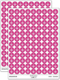 Compass Rose Nautical Star Navigation Map 200+ Round Stickers - Matte Finish - 0.50" Size - Hot Pink