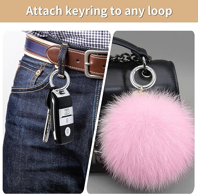 Gkeygo Key Ring Clip, 4/5 Inch Keychain Rings, 8 Pack Round Carabiner Clip for Keys, Buckle, Bags, Purses - Key Chain Hooks Replacement Keychains Lanyard DIY Crafts, Silver