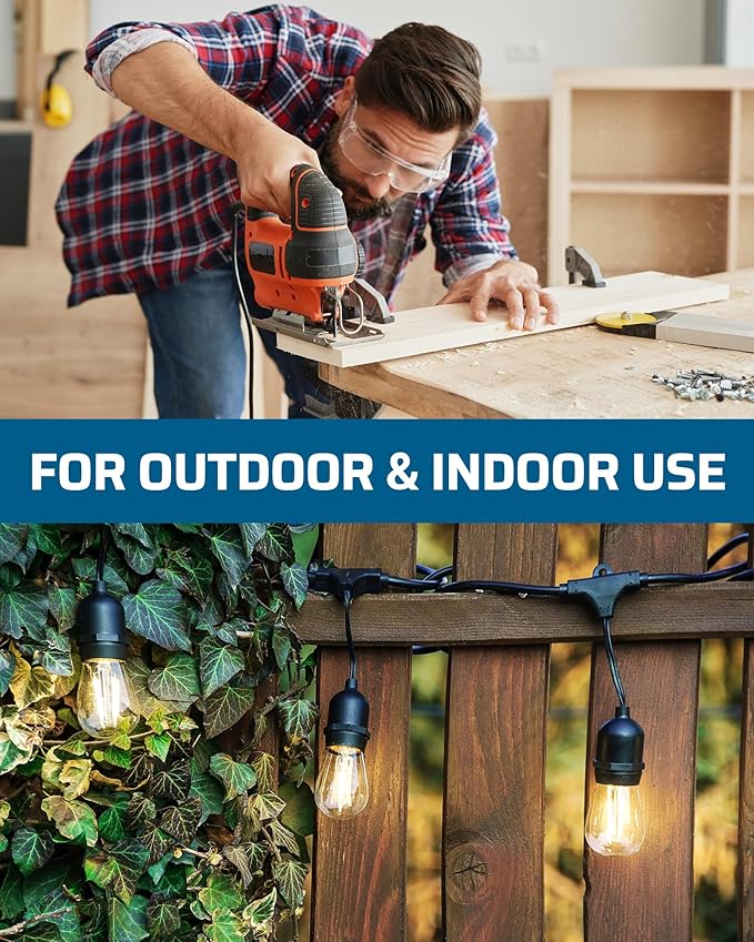 DEWENWILS 3Ft Automatic GFCI Extension Cord Outdoor, 12/3 SJTW Heavy Duty Extension Cord, Power Cord with LED Lighted 3 Prong Plug, 15A/125V/1875W, Yellow, UL Listed