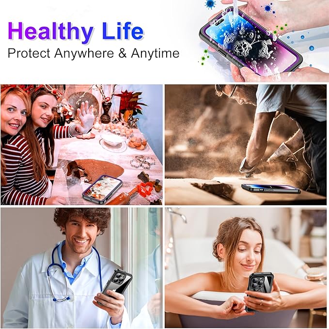 Red2Fire 2025 New for iPhone 14 Pro Max Case Waterproof, [Full Body Shockproof] [IP68 Underwater][Dustproof][Dropproof] Phone Case for iPhone 14 Pro Max 6.7"