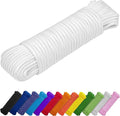 TECEUM Rope – 90 Feet x 3/8 Inch (10mm) – White – Strong All-Purpose Utility Rope – Camping, Crafting, Flag Pole, Indoor & Outdoor – Polypropylene Nylon Poly Lightweight Diamond Braided Cord