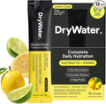 DryWater Electrolyte Powder Packets, Lemon Lime - Hydration Packets Drink Mix with Zero Added Sugar for Rehydration & Energy - 6 Key Electrolytes, 5 Essential Vitamins & 5 Real Fruits - 12 Pack