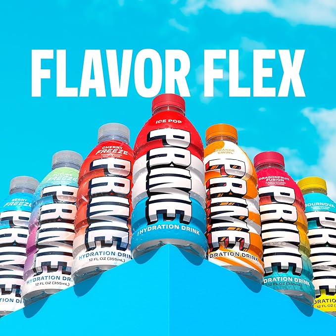 PRIME HYDRATION Variety, Dragonfruit Fusion, Orange Swirl, & Future Freeze Sports Drinks, Electrolyte Enhanced to Replenish Fluids, Zero Added Sugar, B Vitamins, Antioxidants, 12 Fl Oz, 15 Pack