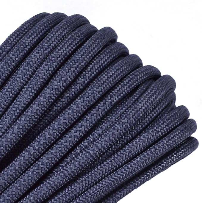 BORED? PARACORD! 550 lb Paracord – Ideal for Crafting, DIY Projects, Camping, Military & Active Outdoors – 300+ Colors – Tactical Parachute Cord Type III – Strong - Charcoal Grey 50 Feet