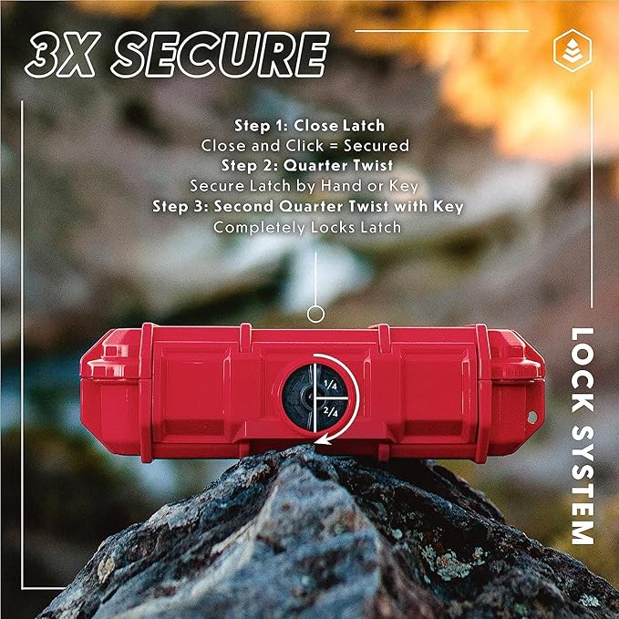 Evergreen 56 Dry Box - EDC Tough Protective Case USA Made for Organization of Cameras, Phones, Camping, Fishing, Hiking, Water Sports (National Park - Orange Yosemite)