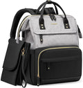 LOVEVOOK Diaper Bag Backpack, Baby Bag with Changing Station, Large Diaper Backpack for Mom Dads, Waterproof Leather Mommy Bag for Boy and Girl, Travel Essential Baby Shower, Black-Grey