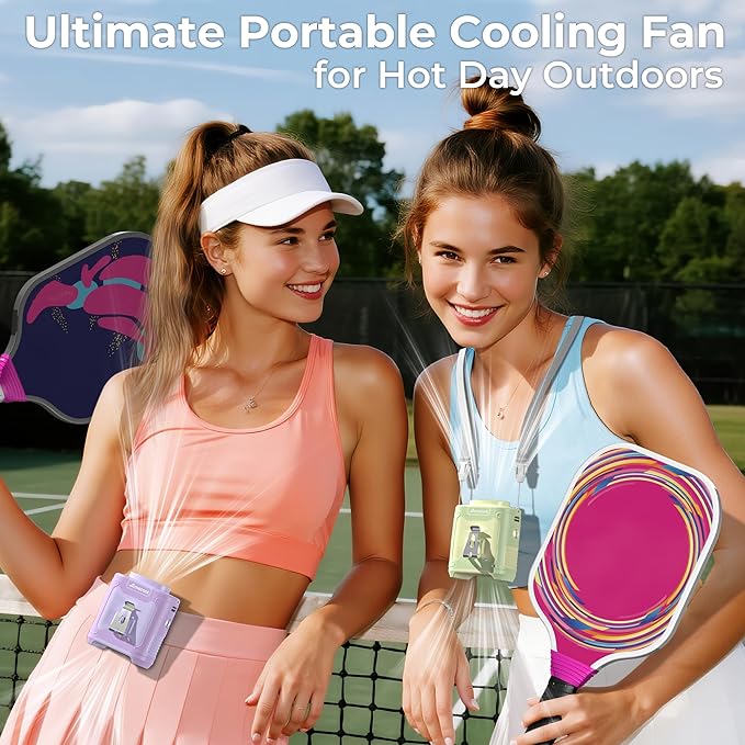 AMACOOL Portable Waist Fan Clip On, Father's Day Gifts for Dad Husband, 10000mAh Rechargeable Wearable Shirt Fan, Powerful Belt Fans, Birthday Gifts for Women Jobsite Travel Camping Essentials 2026