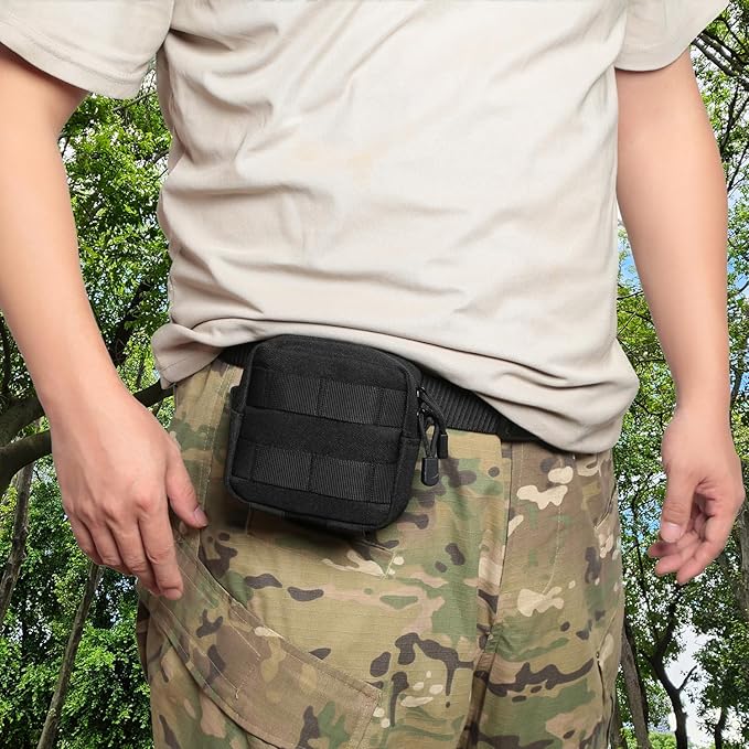 2 Pack Mini Tactical Molle Compact Ammo Pouch - General Purpose Admin Pouches Small Admin Molle Pouches EDC Tool Utility Multi-Purpose Waist Belt Pouch
