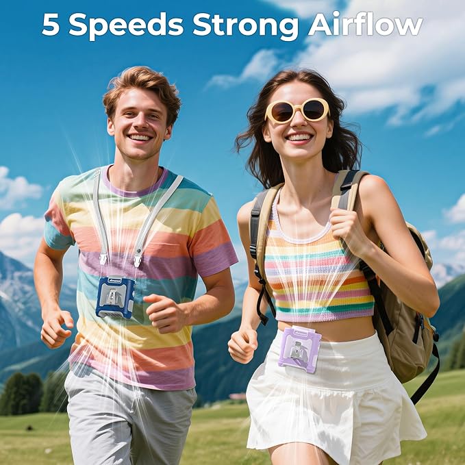 AMACOOL Portable Waist Fan Clip On, Father's Day Gifts for Dad Husband, 10000mAh Rechargeable Wearable Shirt Fan, Powerful Belt Fans, Birthday Gifts for Women Jobsite Travel Camping Essentials 2026