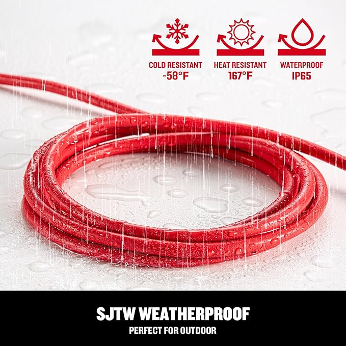 CRAFTSMAN 75 Ft. Indoor/Outdoor Extension Cord 16/3 SJTW, Waterproof Flexible Power Cable with 3-Prong Plug, 10A/1250W/125V, Heavy-Duty Contractor Cord, ETL Certified