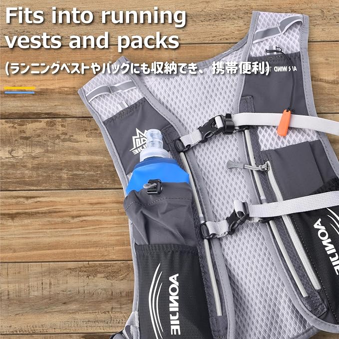 Azarxis TPU Soft Flask Collapsible Water Bottles BPA-Free 250ml 350ml 500ml 600ml for Hydration Vest Pack Running Hiking Cycling Climbing