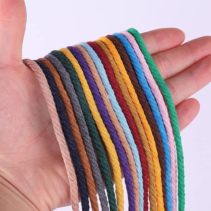 Wine Red Macrame Cord 4mm x 109Yards,Colored Cotton Rope Craft Cord Colorful Cotton Cord Twine for Wall Hanging Plant Hangers Crafts Knitting Decorative Projects