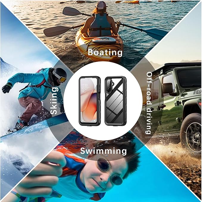 for Samsung Galaxy A17 5G Phone Case Waterproof, [IP68 Waterproof Dustproof] [Built-in Screen Protector] Rugged Full Body Underwater Shockproof Protective Cover for Samsung A17 5G Case, Black