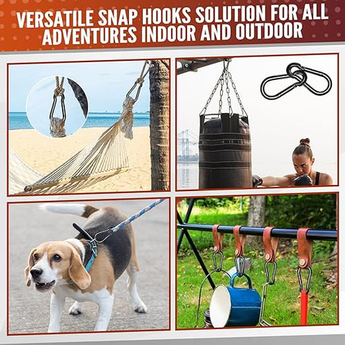 12 Pcs Spring Snap Hooks, 2 Inch Carabiner Clip, Heavy Duty Carabiners Snap Hooks Quick Link for Indoor and Outdoor Activity, Camping, Fishing, Hiking