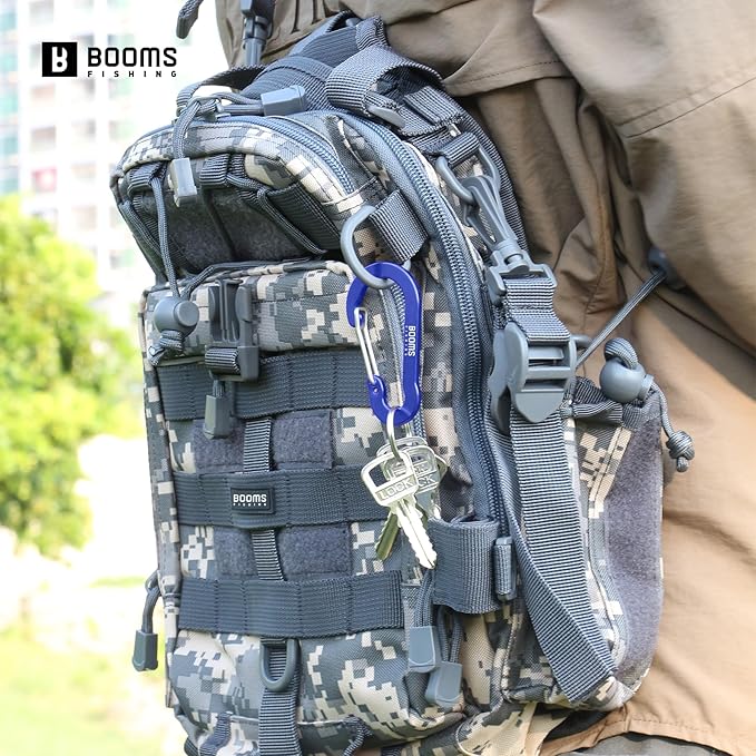 Booms Fishing CC1 Multi-Use Carabiner Clip, 6 Pack Small Caribeener Clips, Mini Keychain Caribeaner Clip 2 inch, Aluminum D Ring Carabiners, Multi-colored