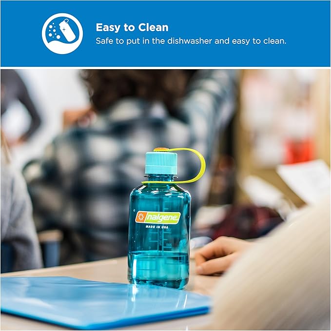 Nalgene 16 oz Narrow Mouth Water Bottle | BPA-Free, Durable & Leak Proof, Lightweight Travel Bottle, Fits in Cupholders, Amethyst