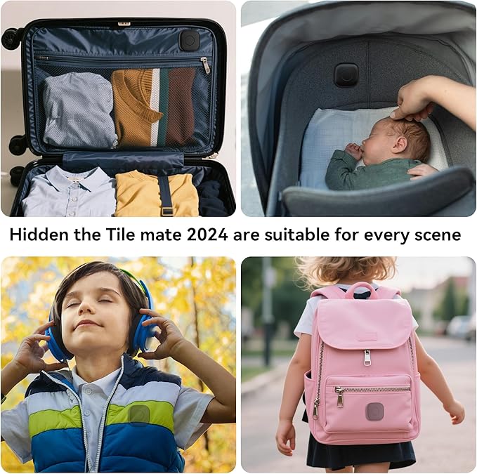 2-Pack Waterproof Silicone Case with Pin for Tile Mate 2024/2022 – Hidden GPS Tracker Holder for Kids, Teens, Elderly, Pets, Bags, Luggage – Anti-Lost & Anti-Scratch Cover – Black/Blue