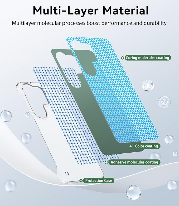 GRECAZO Slim Borderless for Samsung Galaxy S26 Phone Case 6.3"(2026) Ultra-Thin Lightweight Frameless Matte Hard PC Cover Case with Pull Ring Minimalist Non Slip Rope-Dark Green