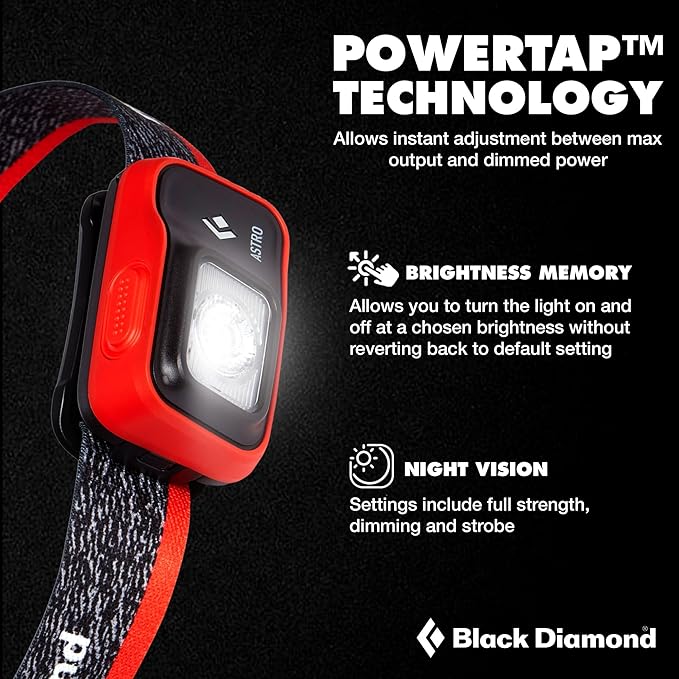 BLACK DIAMOND Astro 300 Headlamp | 300 Lumens Brightness | 3X AAA Battery Operated (Included) | Compact & Lightweight | Octane