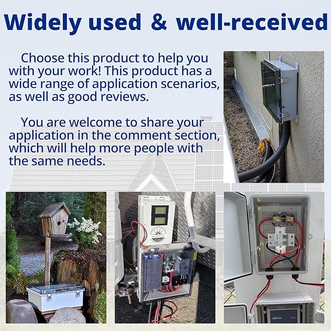 MAKERELE Outside Small Outdoor Junction Box Waterproof Electrical with Lock and Wall Bracket 5.9" 3.9" 2.8" (15010070mm) Hinged Cover Grey Plastic Clip Project ABS Plastic Case with 2 NPT 1/4” Glands