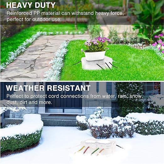 Flemoon Outdoor Electrical Box with Transparent Lid, IP54 Waterproof Electrical Box Outdoor, Large Weatherproof Extension Cord Cover with Clear Cover for Photocell Light Sensor Timer, Outlet, White