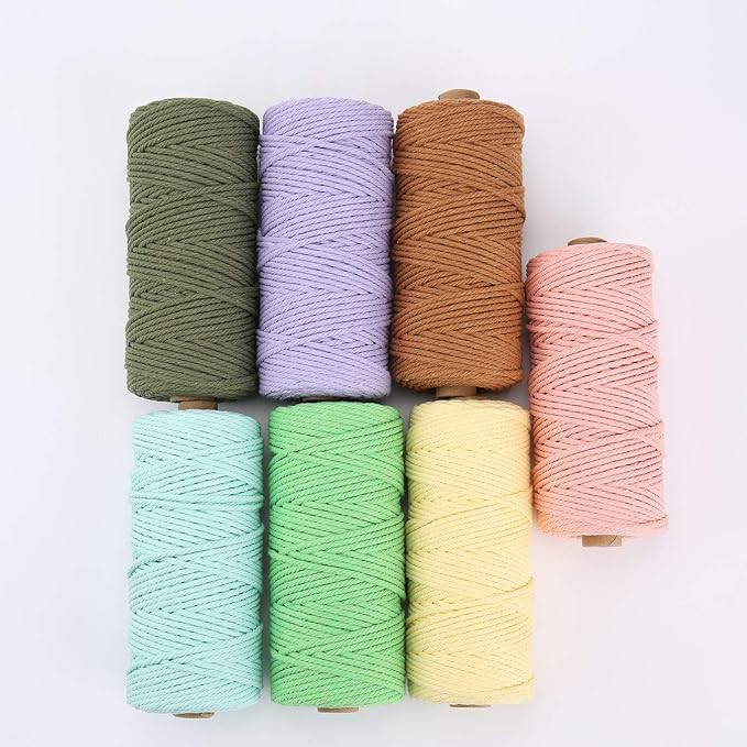 Meat Pink Macrame Cord 3mm x 109Yards,Colored Cotton Rope Craft Cord Colorful Cotton Cord Twine for Wall Hanging Plant Hangers Crafts Knitting Decorative Projects