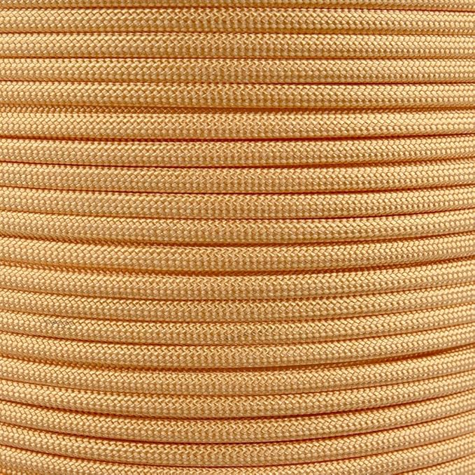 Paracord Planet Solid Color 550lb Paracord – 7 Strand Type III Nylon Cord for Indoor and Outdoor Tasks – Amber Gold (25 ft)