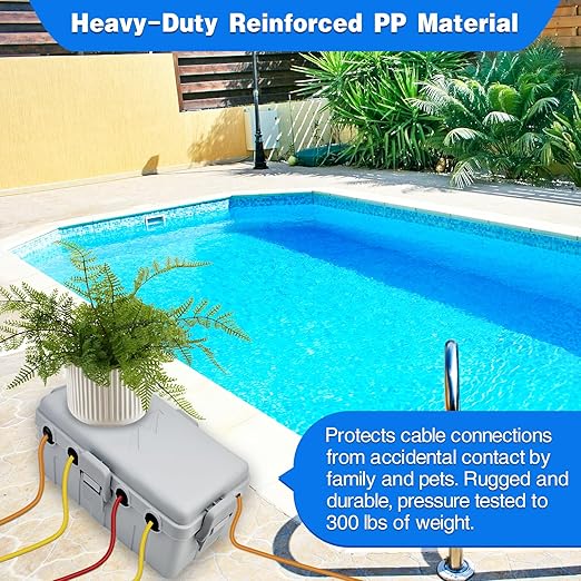 Hrensaw Medium Outdoor Electrical Box(10.6x5.5x4.5inch),IP54 Waterproof Extension Cord Cover w/6 Cable Entry,Weatherproof Connection Box Protect Power Strip,Timer,Plug,Holiday Lights,Grey
