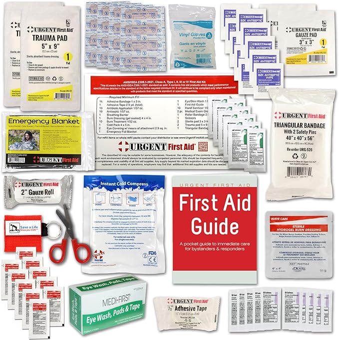 OSHA & ANSI First Aid Kit Refill/Upgrade, 25 Person, 78 Pieces, ANSI 2021 Class A for Office, Business, Home or car Boxes and cabinets: Fill Your kit or use to Upgrade to Current regulations