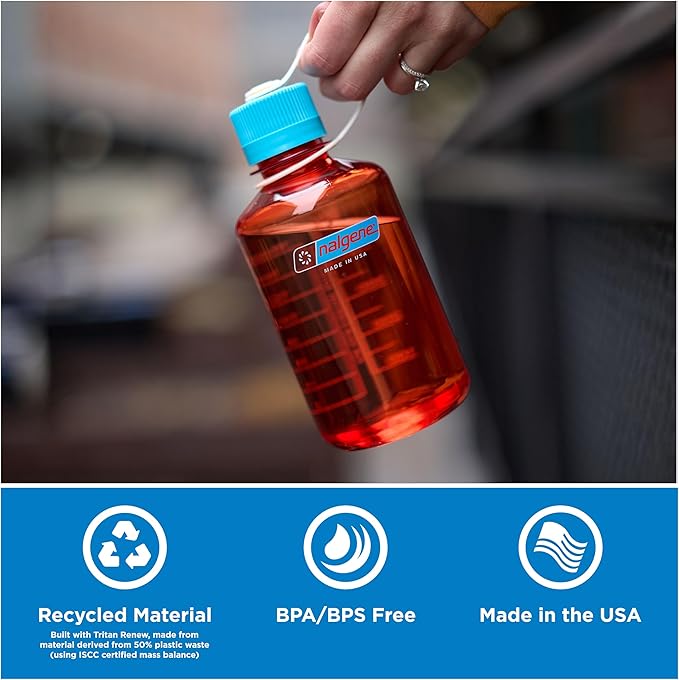 Nalgene 16 oz Narrow Mouth Water Bottle | BPA-Free, Durable & Leak Proof, Lightweight Travel Bottle, Fits in Cupholders, Mocha