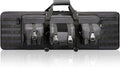 DULCE DOM 36 42 48 Inch Double Rifle Case, Tactical Soft Padded Backpack for Hunting & Shooting Range, Heavy-Duty Storage Gun Bag for 2 Rifles & Pistols with Lockable Zippers & MOLLE System