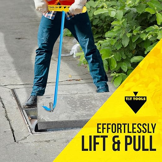 T&T Tools Heavy Duty Handy Hook – Portable 30 Inch with 3/8" Round Pump Hook End –Multipurpose Lifting and Pulling Tool for Manhole Covers, Septic Tanks, Storm Drains, Sewer Lids & More –6 Pack