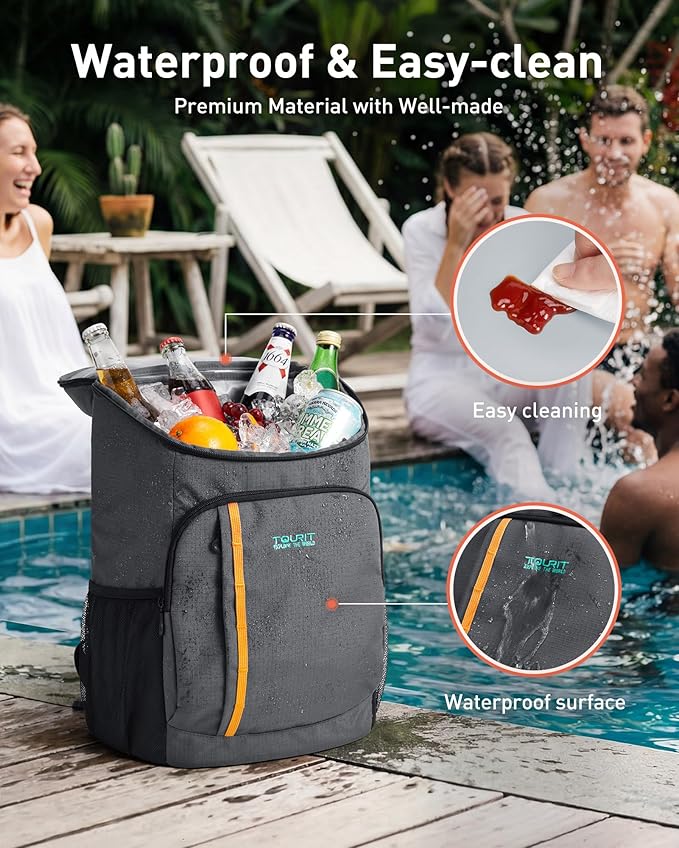 TOURIT Cooler Backpack Lightweight Insulated Backpack Cooler Leak-Proof for Men and Women, Sports Fan Coolers