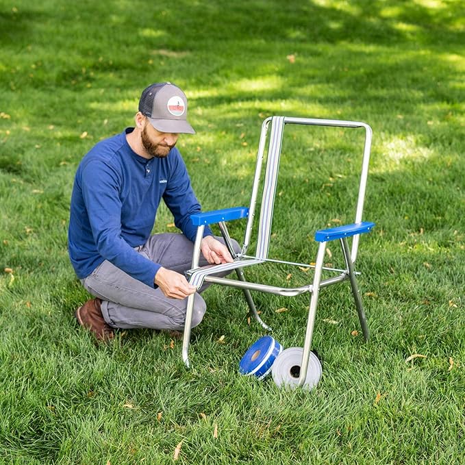 Lawn Chair USA Replacement Webbing Kit - UV-Resistant Straps for Lawn Chairs, Durable Polypropylene (3" x 50', Sea Island Blue)