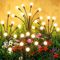 Solar Lights Outdoor(10 Pack,80 LEDs),Solar Lights Outdoor Waterproof for Garden Decor,4 Modes Firefly Light for Outdoor Decor,Big Bulb High Lumens Patio Decor,Sway by Wind,Gardening Gifts for Women