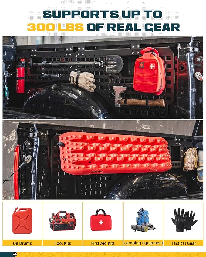 Trumgeta Front Bed MOLLE Panel Fit for 5.5 Feet Ford F150 2015-2026 Truck Storage Organizer System